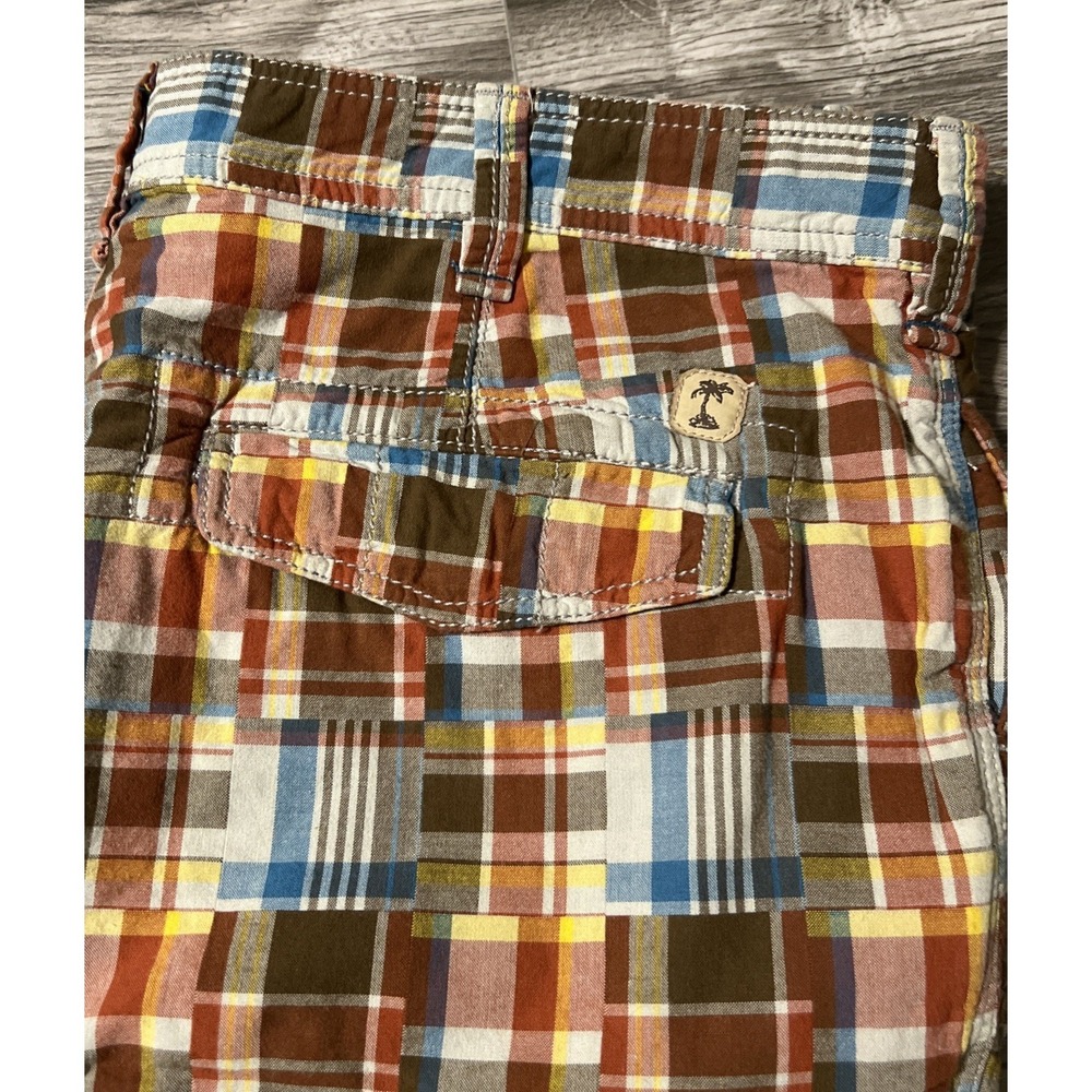 Tommy Bahama Madras Plaid Patchwork Bermuda Shorts Men's Size 35x11